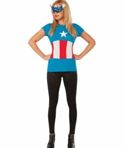 Rubie's American Dream T-Shirt & Mask Set For Adults - Marvel Avengers Womens