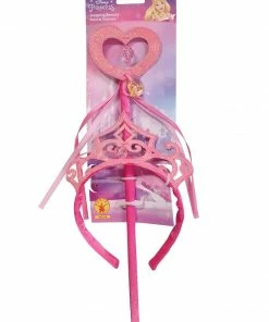 Rubie's Girls Aurora Ultimate Princess Wand & Tiara Accessory Bundle For Kids - Disney Sleeping Beauty