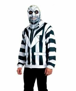 Rubie's Beetlejuice Hoodie With Mask For Adults - Warner Bros Beetlejuice