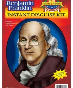 Forum Novelties Shop All Adult Costumes Ben Franklin Wig And Eyeglasses Kit For Adults