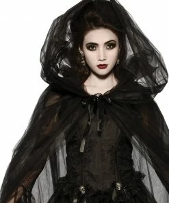 Rubie's Black Full Length Hooded Cape For Adults