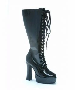 Ellie Shoes Inc Black Patent Lace Up Boots For Adults Womens
