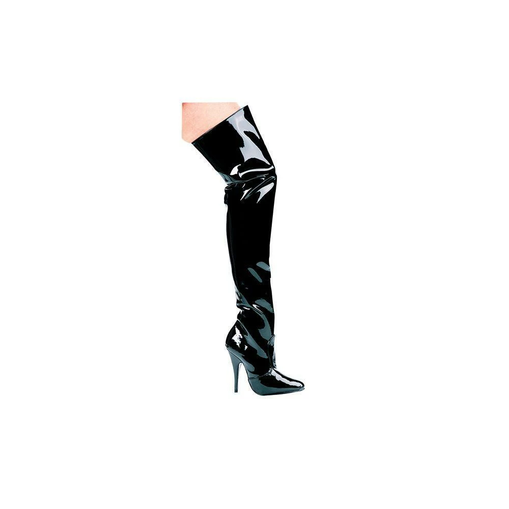 Ellie Shoes Inc Legwear Black Thigh High Patent Boot For Adults