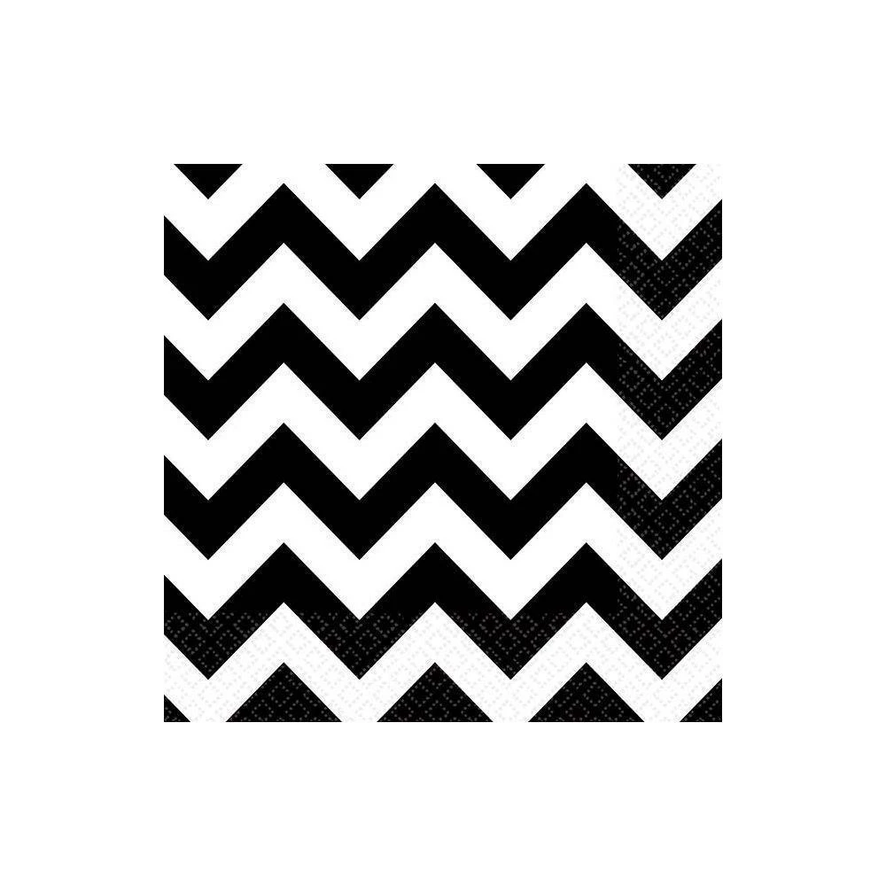 Amscan Black And White Chevron Beverage Napkins