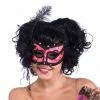 Forum Novelties Burlesque Pink & Black Half Mask For Adults Masks