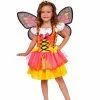 Rubie's Girls Butterfly Glittery Orange Costume For Kids