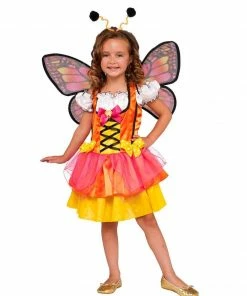 Rubie's Girls Butterfly Glittery Orange Costume For Kids