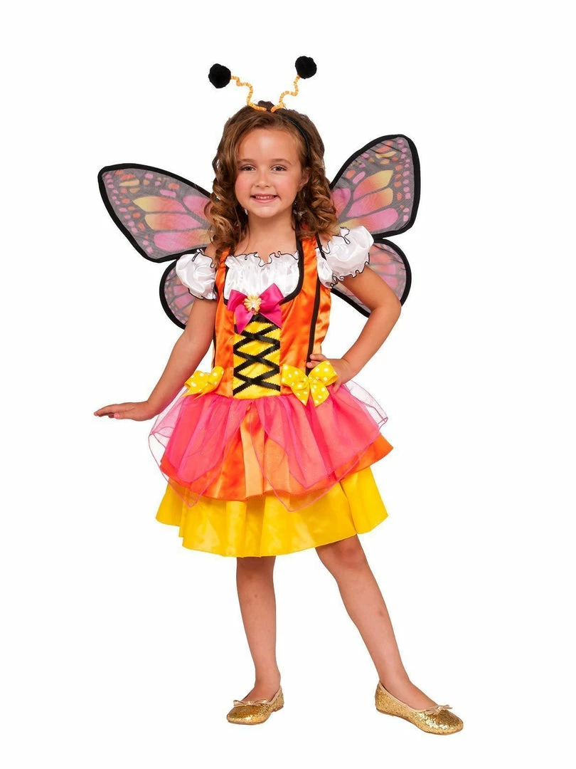 Rubie's Girls Butterfly Glittery Orange Costume For Kids