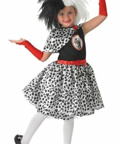 Rubie's Girls Cruella De Vil Costume For Kids - Disney 101 Dalmatians