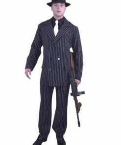 Charades Costumes Gangster Double Breasted Suit Costume For Adults