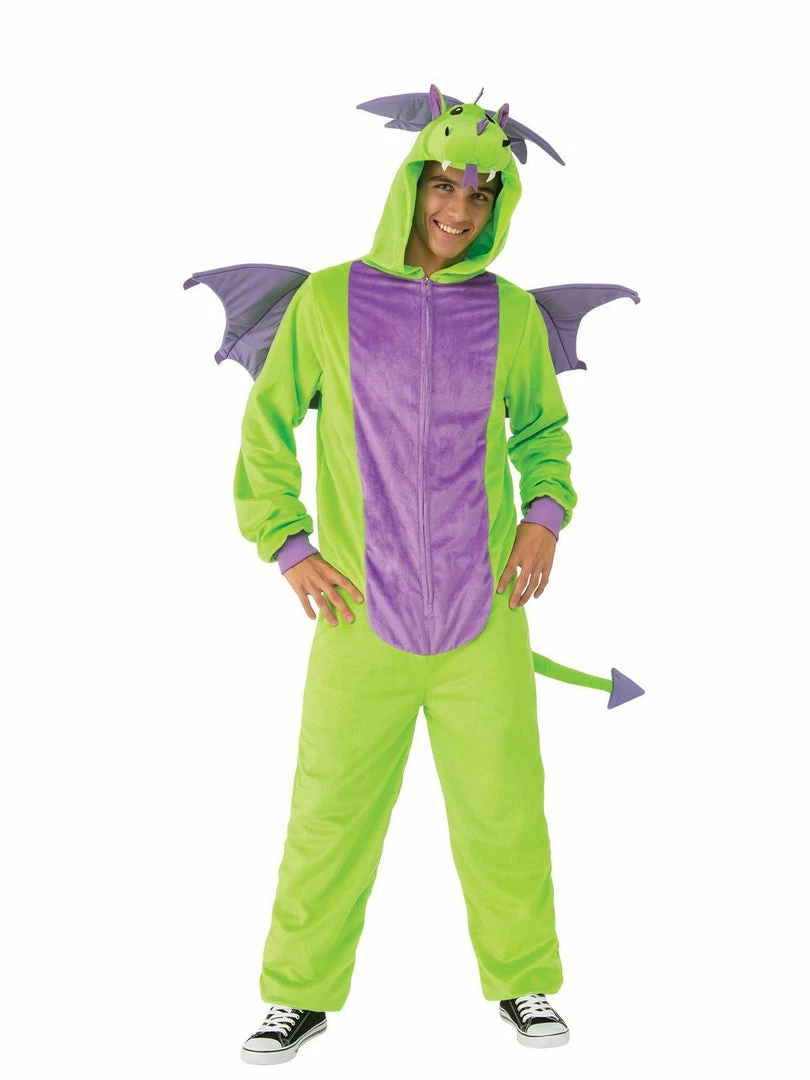 Rubie's Green Dragon Furry Onesie For Adults Mens