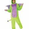 Rubie's Green Dragon Furry Onesie For Adults Mens
