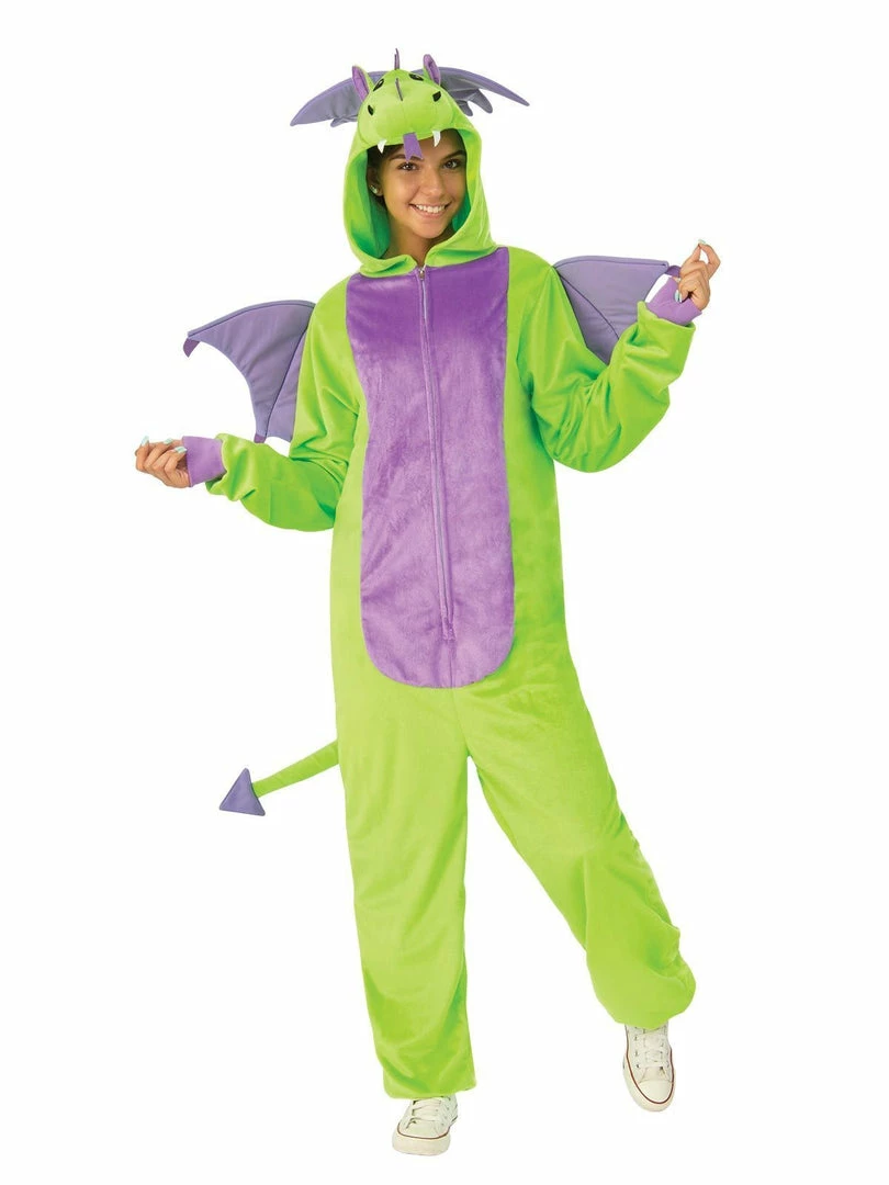Rubie's Green Dragon Furry Onesie For Adults Mens