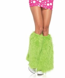 Leg Avenue Green Furry Leg Warmers For Adults Womens
