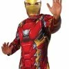 Rubie's Mens Iron Man Costume Top & Mask Set For Adults - Marvel Avengers