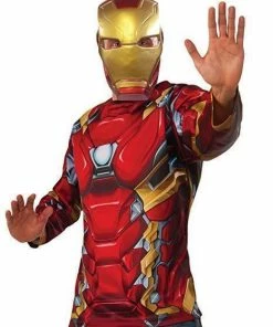 Rubie's Mens Iron Man Costume Top & Mask Set For Adults - Marvel Avengers
