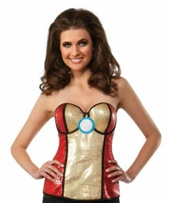 Rubie's Iron Rescue Sequined Corset For Adults - Marvel Avengers Womens