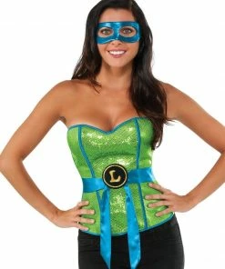 Rubie's Leonardo Sequin Corset For Adults - Nickelodeon Teenage Mutant Ninja Turtles Womens