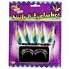 Forum Novelties Makeup, Tattoos & Special Effects Mardi Gras Nails And Lashes Set