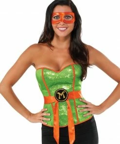 Rubie's Michelangelo Sequin Corset For Adults - Nickelodeon Teenage Mutant Ninja Turtles Womens