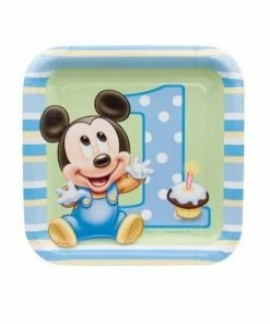 Hallmark Disney Mickey Mouse 1st Birthday Plates - Pack Of 8