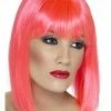 Smiffys Neon Pink Glam Wig For Adults