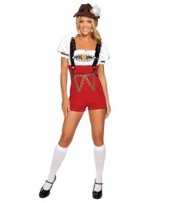 Roma Oktoberfest Lederhosen Babe Costume For Adults