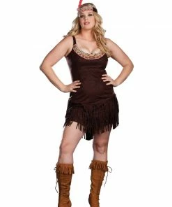 Dreamgirl Womens Pocahottie Native American Plus Size Costume For Adults