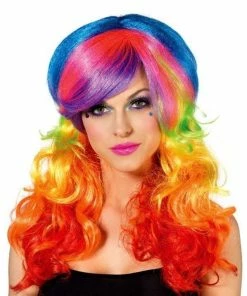 Leg Avenue Rainbow Rocker Multicolour Wig For Adults Shop All Adult Costumes