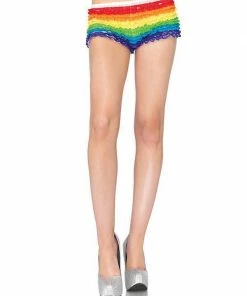 Leg Avenue Rainbow Ruffle Tanga Shorts For Adults Womens