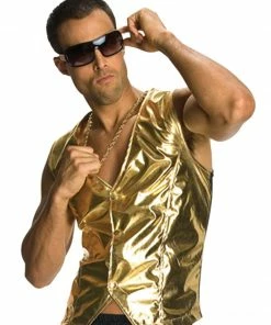Rubie's Rapper Gold Vest For Adults Mens