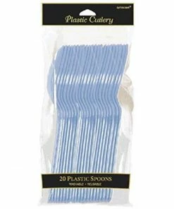 Amscan Reusable Light Blue Plastic Spoons Shop Blue
