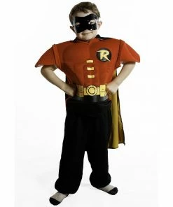Rubie's Boys Robin Muscle Chest Dress Up Set For Kids - Warner Bros DC Comics