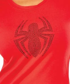 Rubie's Womens Spider-Girl Rhinestone T-Shirt For Adults - Marvel Spider-Girl