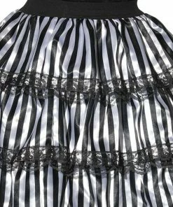 Rubie's Striped Black & White Ruffle Skirt For Adults Womens