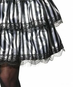 Rubie's Striped Black & White Ruffle Skirt For Adults Womens