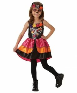 Rubie's Girls Sugar Skull Day Of The Dead Costume For Tweens