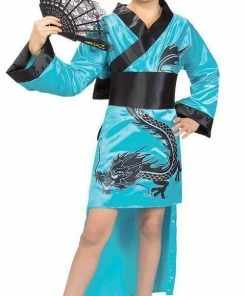 Rubie's Teal Dragon Girl Kimono Costume For Kids Girls