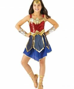 Rubie's Girls Wonder Woman 1984 Premium Costume For Kids - Warner Bros WW1984 Movie