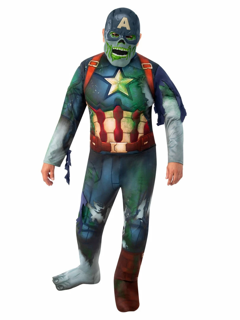 Rubie's Zombie Captain America Deluxe Costume For Adults - Marvel What If? Mens