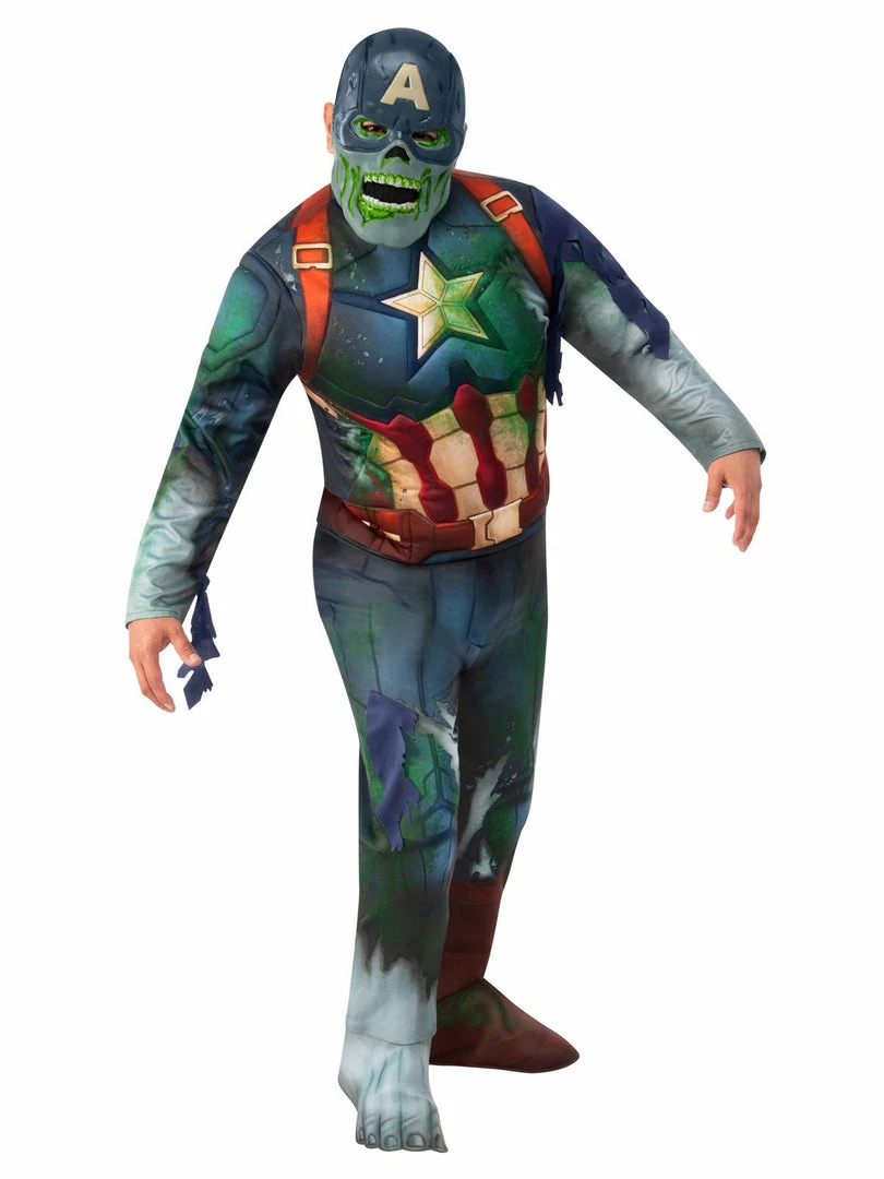 Rubie's Zombie Captain America Deluxe Costume For Adults - Marvel What If? Mens